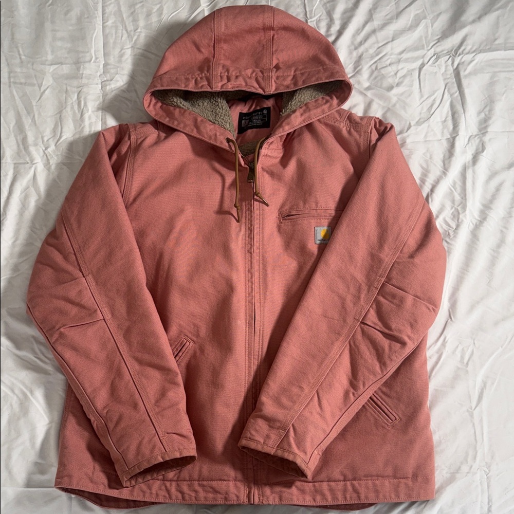 Carhartt Hooded Sherpa Lined Canvas Work Coat